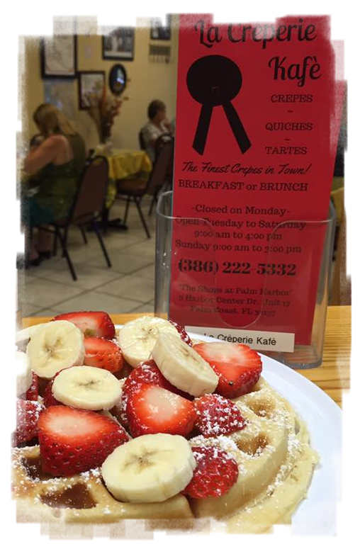 Waffle with Fruit at La Creperie Kafe